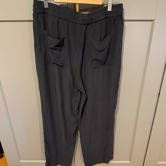 Theory Black Silk Pants | New with Tags | Size L | Style #K0102219 | Retail $295 - Picture 2 of 4